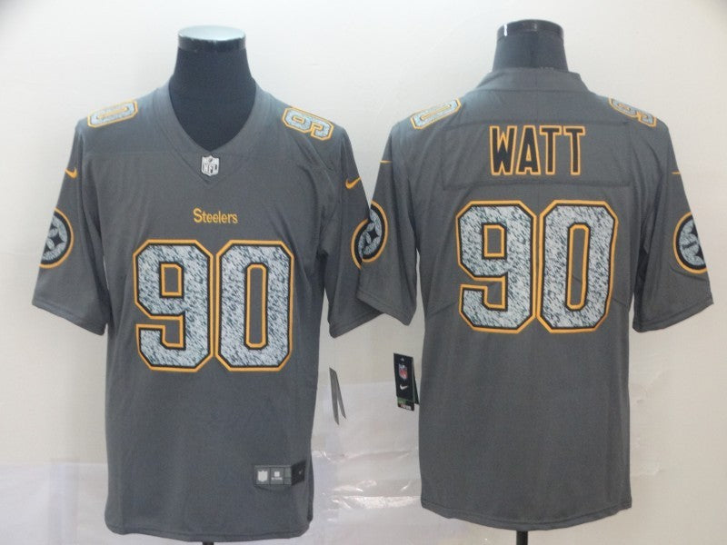 Men’s Pittsburgh Steelers T.J. Watt #90 Gray Jersey