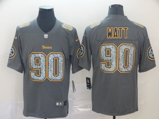 Men’s Pittsburgh Steelers T.J. Watt #90 Gray Jersey