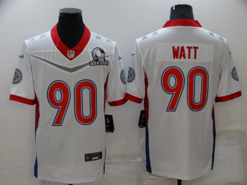 Men’s Pittsburgh Steelers T.J. Watt #90 White All Star Jersey
