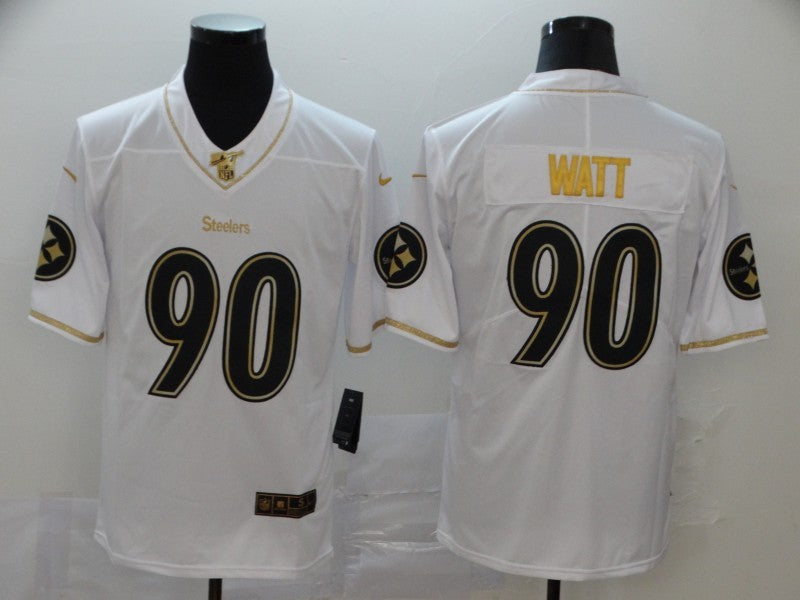 Men’s Pittsburgh Steelers T.J. Watt #90 White Alternate Jersey