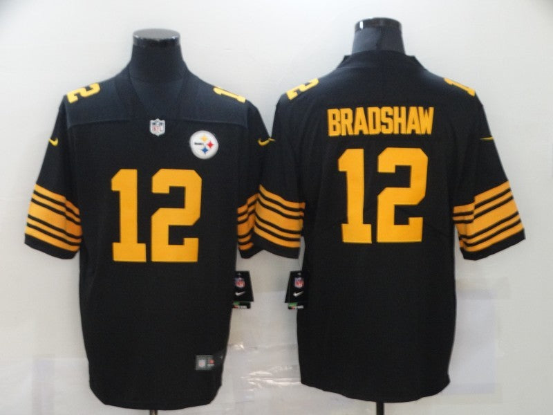 Men’s Pittsburgh Steelers Terry Bradshaw #12 Black Alternate Legend Jersey