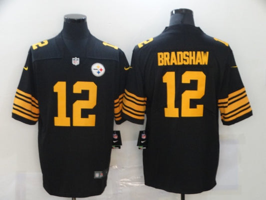 Men’s Pittsburgh Steelers Terry Bradshaw #12 Black Alternate Legend Jersey