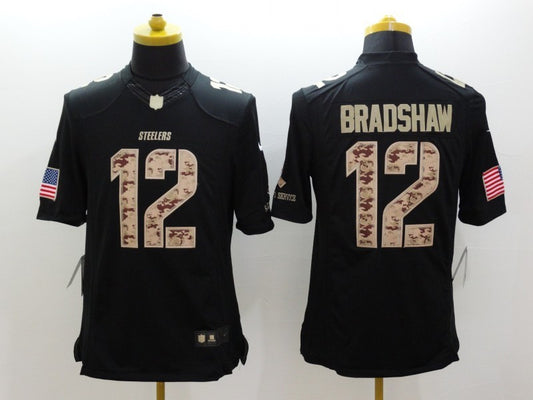 Men’s Pittsburgh Steelers Terry Bradshaw #12 Black Jersey