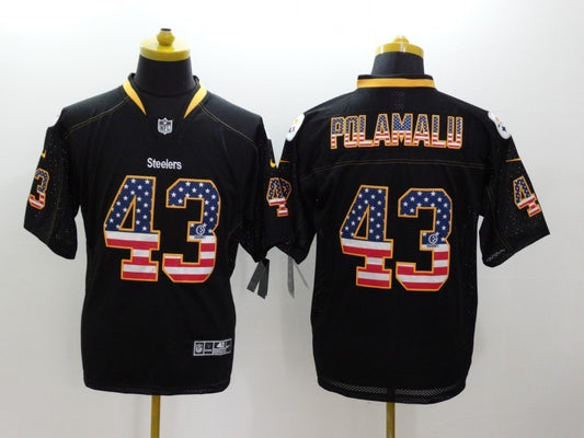 Men’s Pittsburgh Steelers Troy Polamalu #43 Black Alternate Jersey
