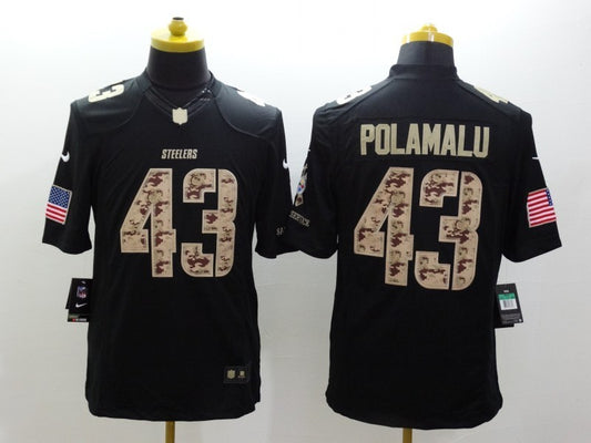 Men’s Pittsburgh Steelers Troy Polamalu #43 Black Authentic Jersey