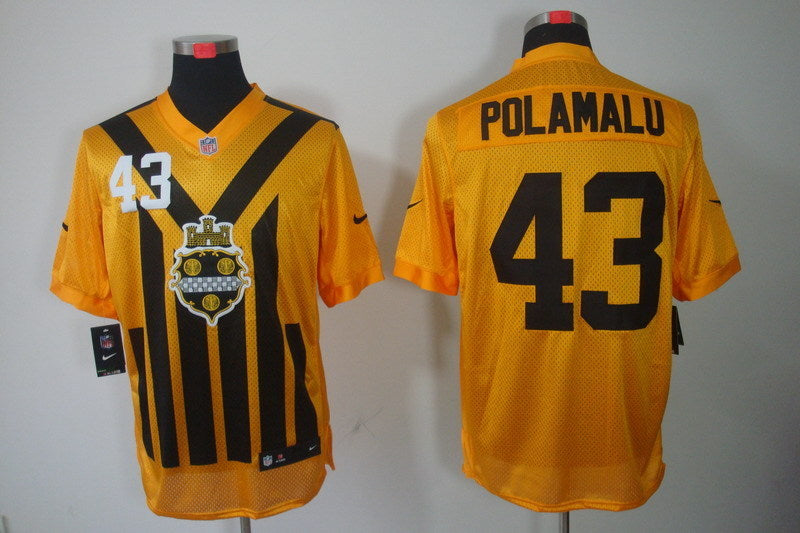 Men’s Pittsburgh Steelers Troy Polamalu #43 Gold Jersey