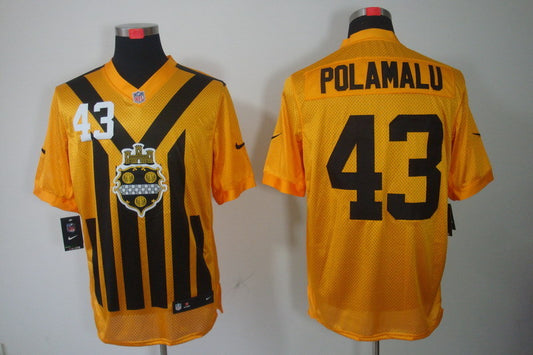 Men’s Pittsburgh Steelers Troy Polamalu #43 Gold Jersey