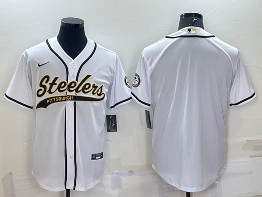 Men’s Pittsburgh Steelers White Blank Jersey