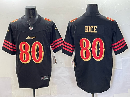 Men’s San Francisco 49ers Jerry Rice #80 Black 2025 Rivalries Collection Limited Jersey
