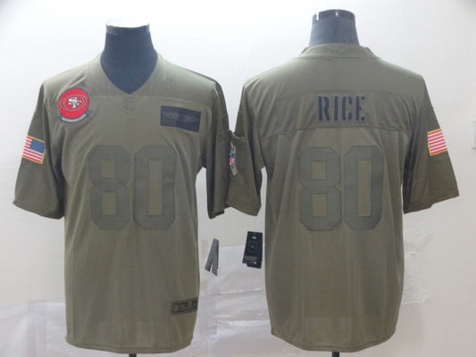 Men’s San Francisco 49ers Jerry Rice #80 Brown Jersey