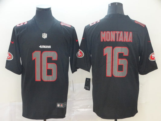 Men’s San Francisco 49ers Joe Montana #16 Black Team Jersey