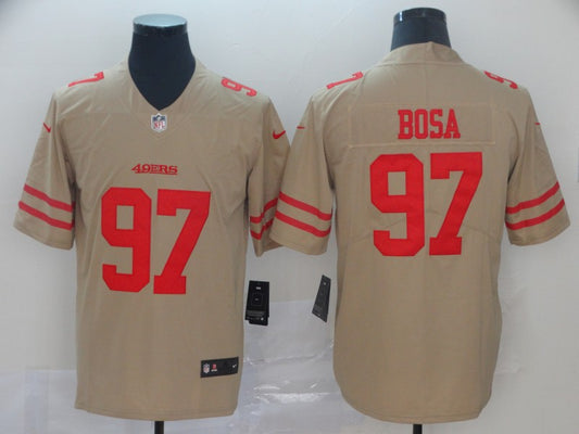 Men’s San Francisco 49ers Nick Bosa #97 Gold Inverted Legend Jersey
