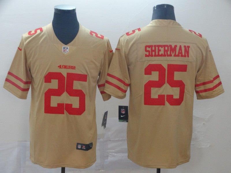 Men’s San Francisco 49ers Richard Sherman #25 Gold Inverted Legend Jersey