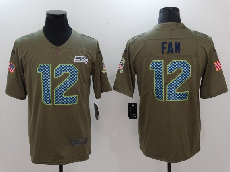 Men’s Seattle Seahawks 12th Fan Brown Jersey