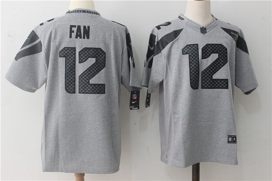Men’s Seattle Seahawks 12th Fan Gray Jersey