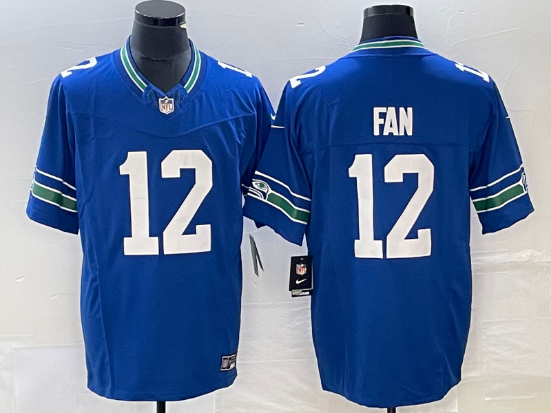 Men’s Seattle Seahawks 12th Fan Royal Throwback Jersey