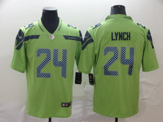 Men’s Seattle Seahawks #24 Marshawn Lynch Green Jersey