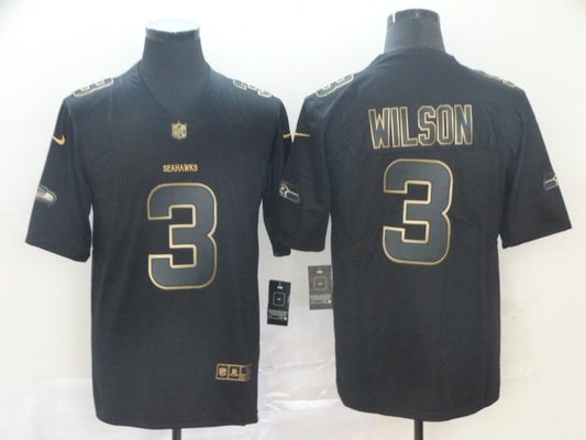 Men’s Seattle Seahawks #3 Russell Wilson Black Jersey