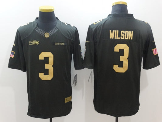 Men’s Seattle Seahawks #3 Russell Wilson Black Team Jersey