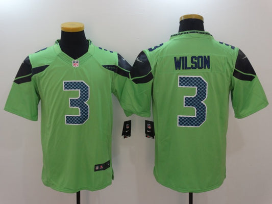 Men’s Seattle Seahawks #3 Russell Wilson Green Jersey