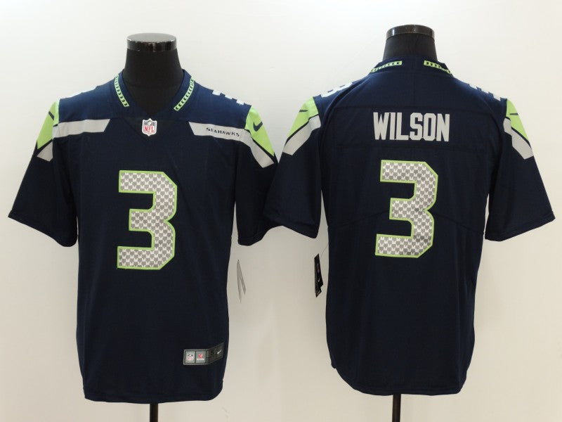 Men’s Seattle Seahawks #3 Russell Wilson Navy Jersey