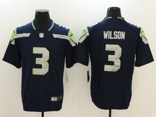Men’s Seattle Seahawks #3 Russell Wilson Navy Jersey