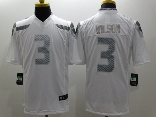 Men’s Seattle Seahawks #3 Russell Wilson White Jersey