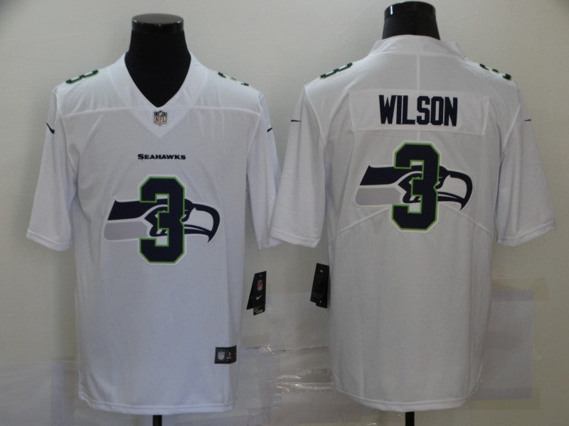 Men’s Seattle Seahawks #3 Russell Wilson White Jersey
