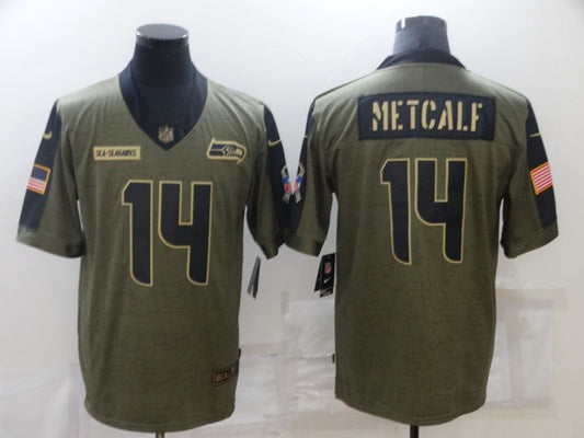 Men’s Seattle Seahawks DK Metcalf #14 Brown Jersey