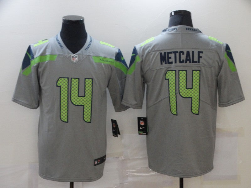 Men’s Seattle Seahawks DK Metcalf #14 Gray Inverted Legend Jersey