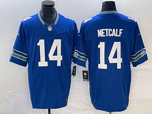 Men’s Seattle Seahawks DK Metcalf #14 Royal Throwback Legend Jersey