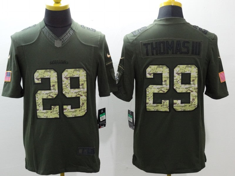Men’s Seattle Seahawks Earl Thomas III #29 Army Green Jersey