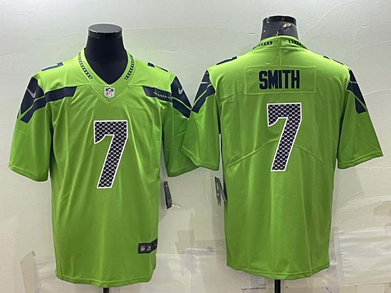 Men’s Seattle Seahawks Geno Smith #7 Green Jersey