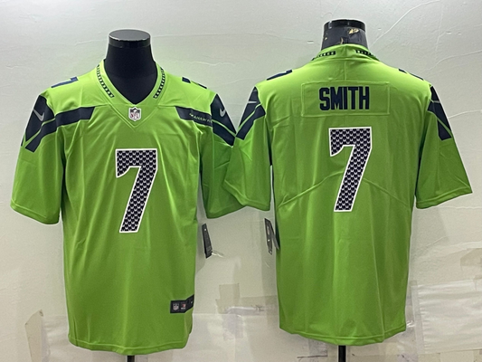 Men’s Seattle Seahawks Geno Smith #7 Green Jersey