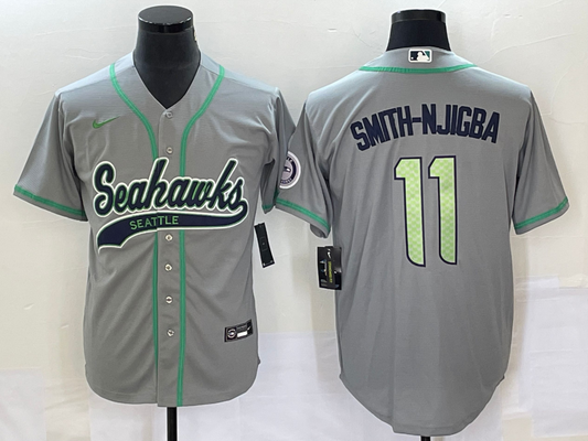 Men’s Seattle Seahawks Jaxon Smith-Njigba #11 Gray Jersey Joint Edition