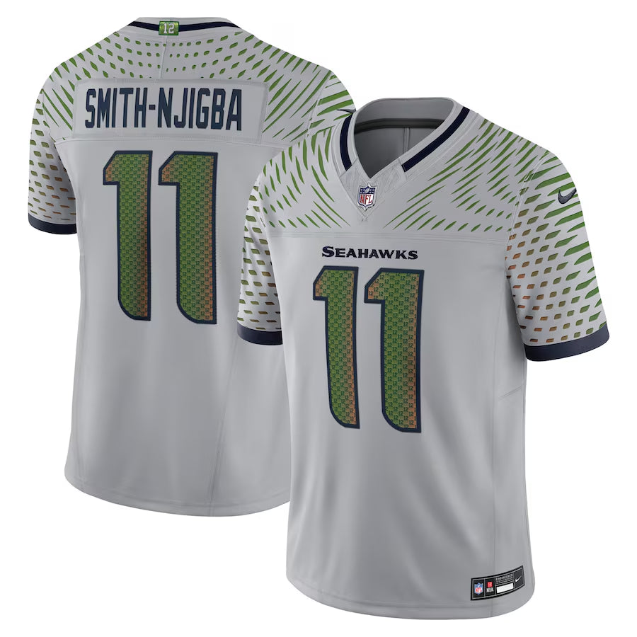 Men’s Seattle Seahawks Jaxon Smith-Njigba #11 Wolf Gray 2025 Rivalries Collection Limited Jersey
