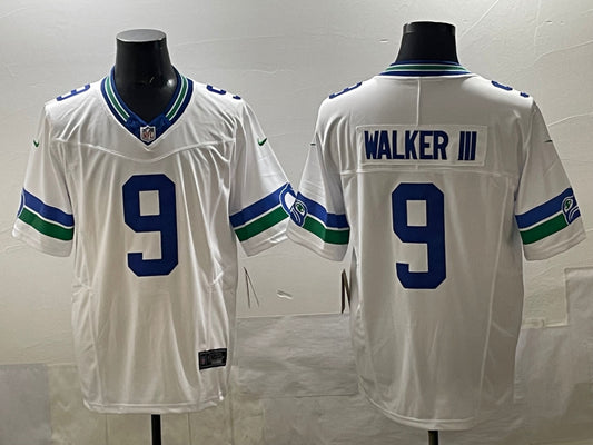 Men’s Seattle Seahawks Kenneth Walker III #9 White Alternate Jersey