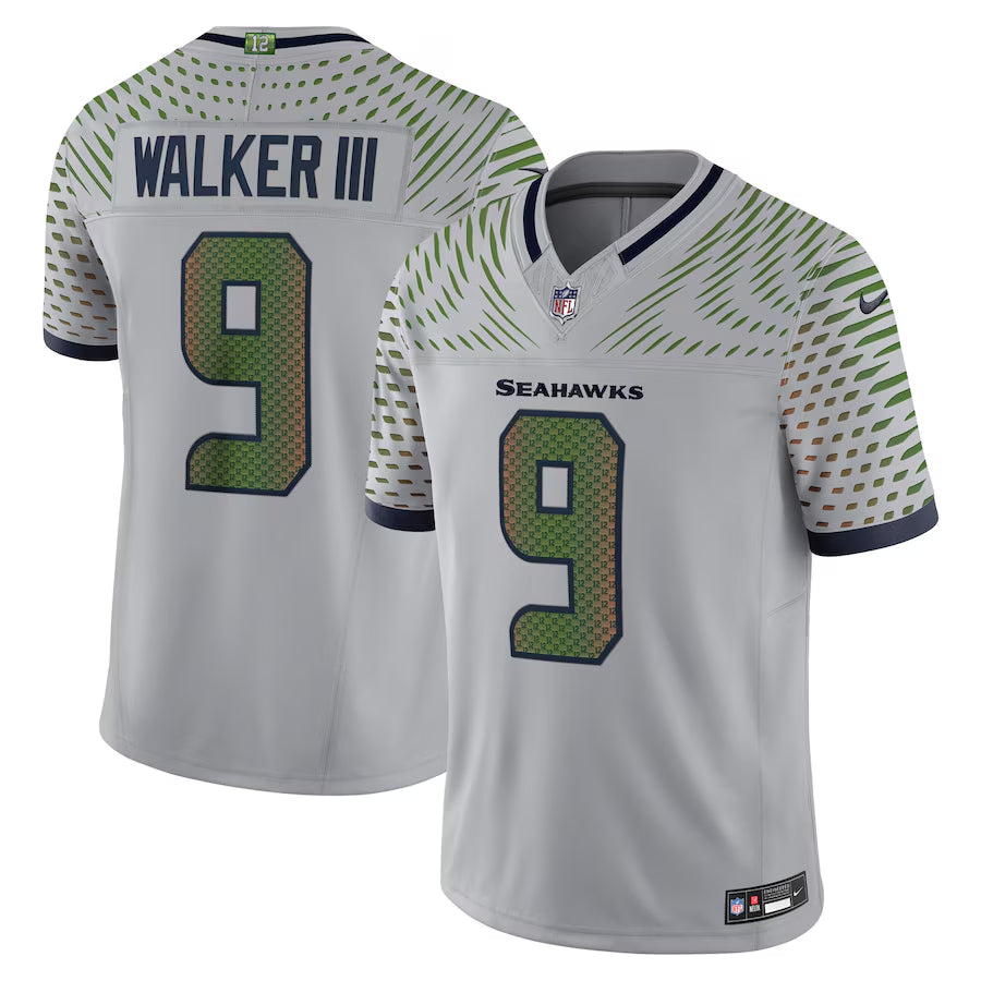 Men’s Seattle Seahawks Kenneth Walker III #9 Wolf Gray 2025 Rivalries Collection Limited Jersey