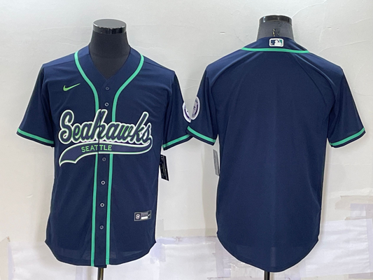 Men’s Seattle Seahawks Navy Blank Jersey