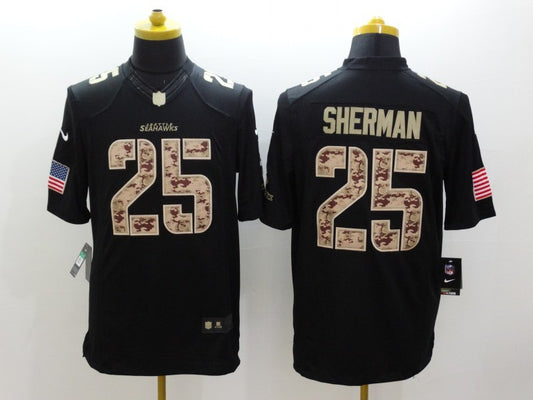 Men’s Seattle Seahawks Richard Sherman #25 Black Jersey