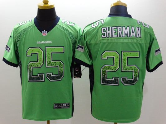 Men’s Seattle Seahawks Richard Sherman #25 Green Jersey
