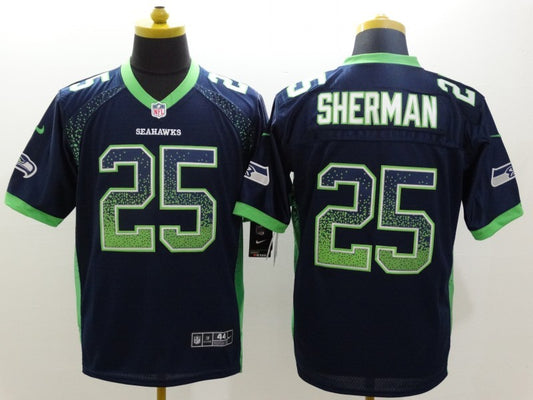 Men’s Seattle Seahawks Richard Sherman #25 Navy Jersey