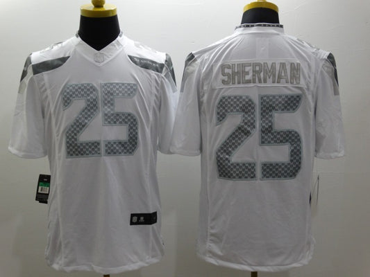 Men’s Seattle Seahawks Richard Sherman #25 White Jersey