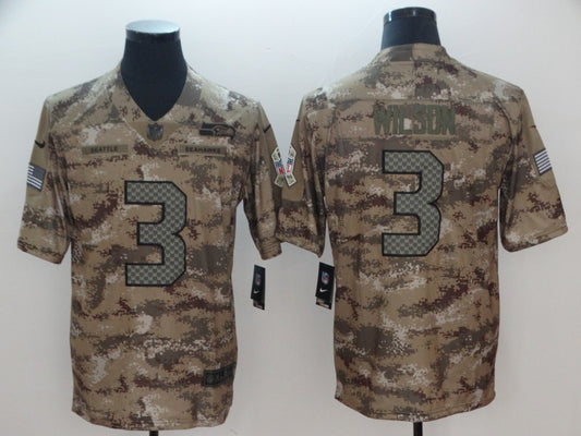 Men’s Seattle Seahawks Russell Wilson #3 Camouflage Jersey