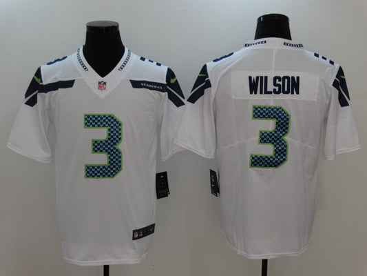 Men’s Seattle Seahawks Russell Wilson #3 White Jersey
