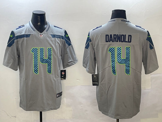 Men’s Seattle Seahawks Sam Darnold #14 Gray Jersey