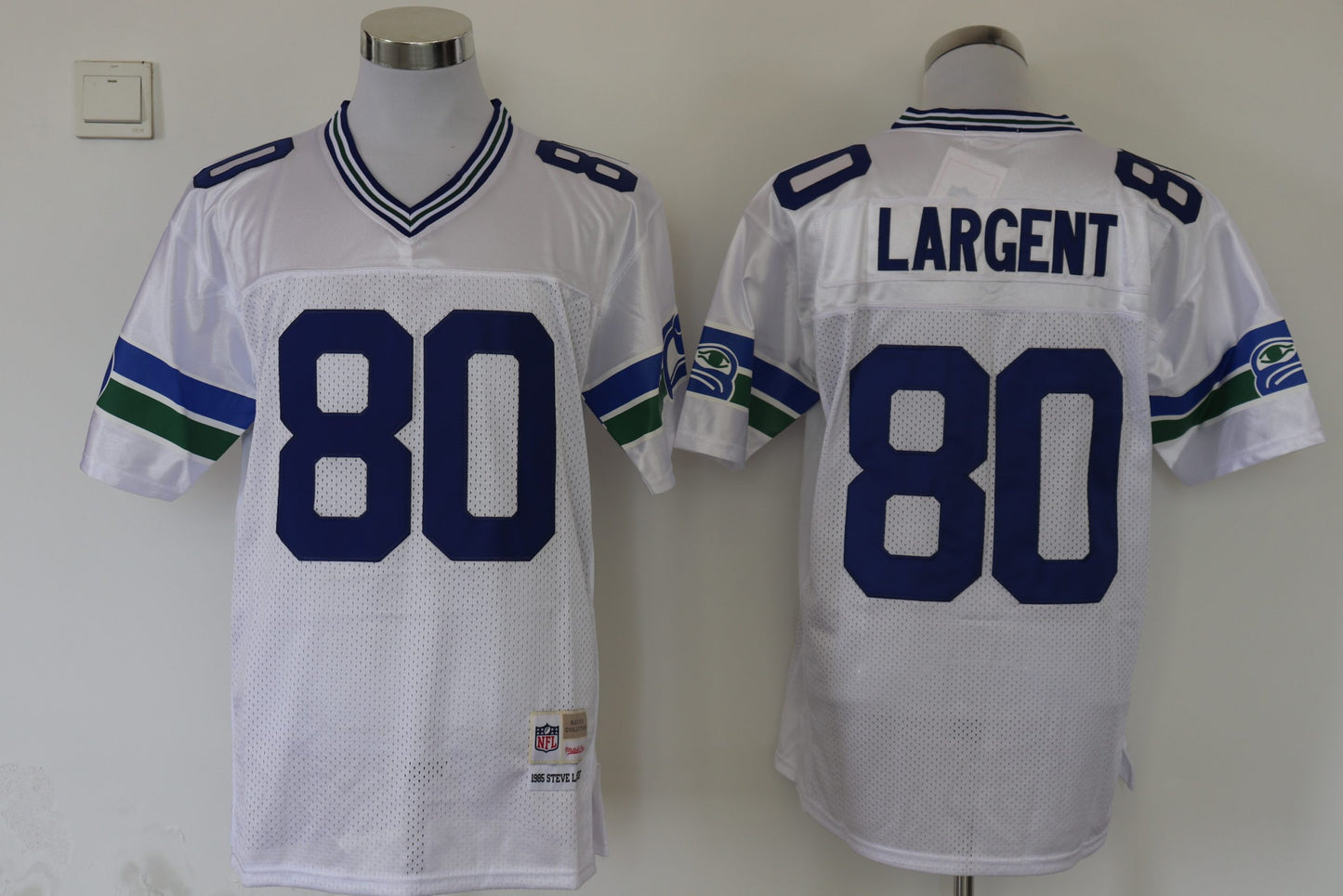 Men’s Seattle Seahawks Steve Largent Mitchell & Ness White Legacy Jersey