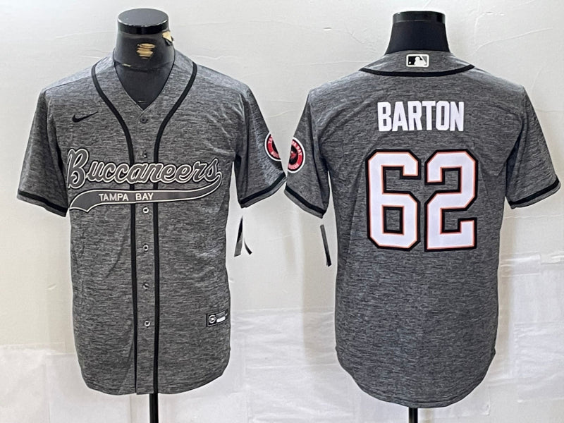 Men’s Tampa Bay Buccaneers Graham Barton #62 Gray Jersey