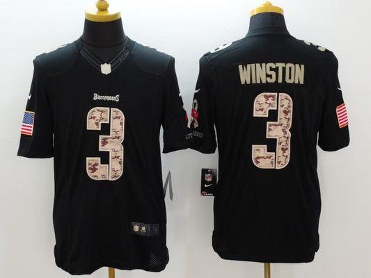Men’s Tampa Bay Buccaneers Jameis Winston #3 Black Authentic Jersey