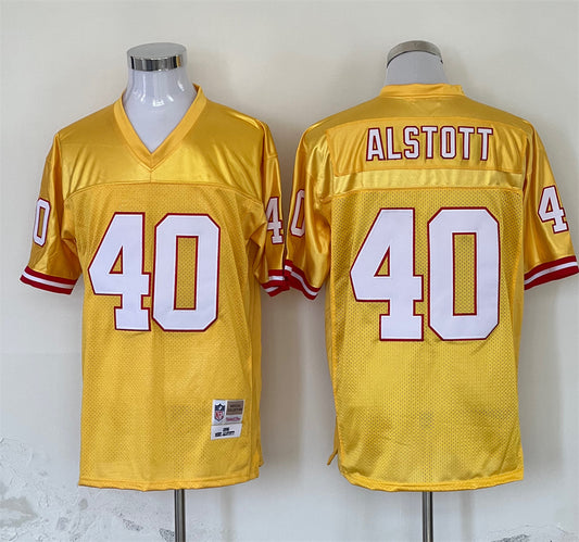 Men’s Tampa Bay Buccaneers Mike Alstott Mitchell & Ness Yellow Legacy Jersey